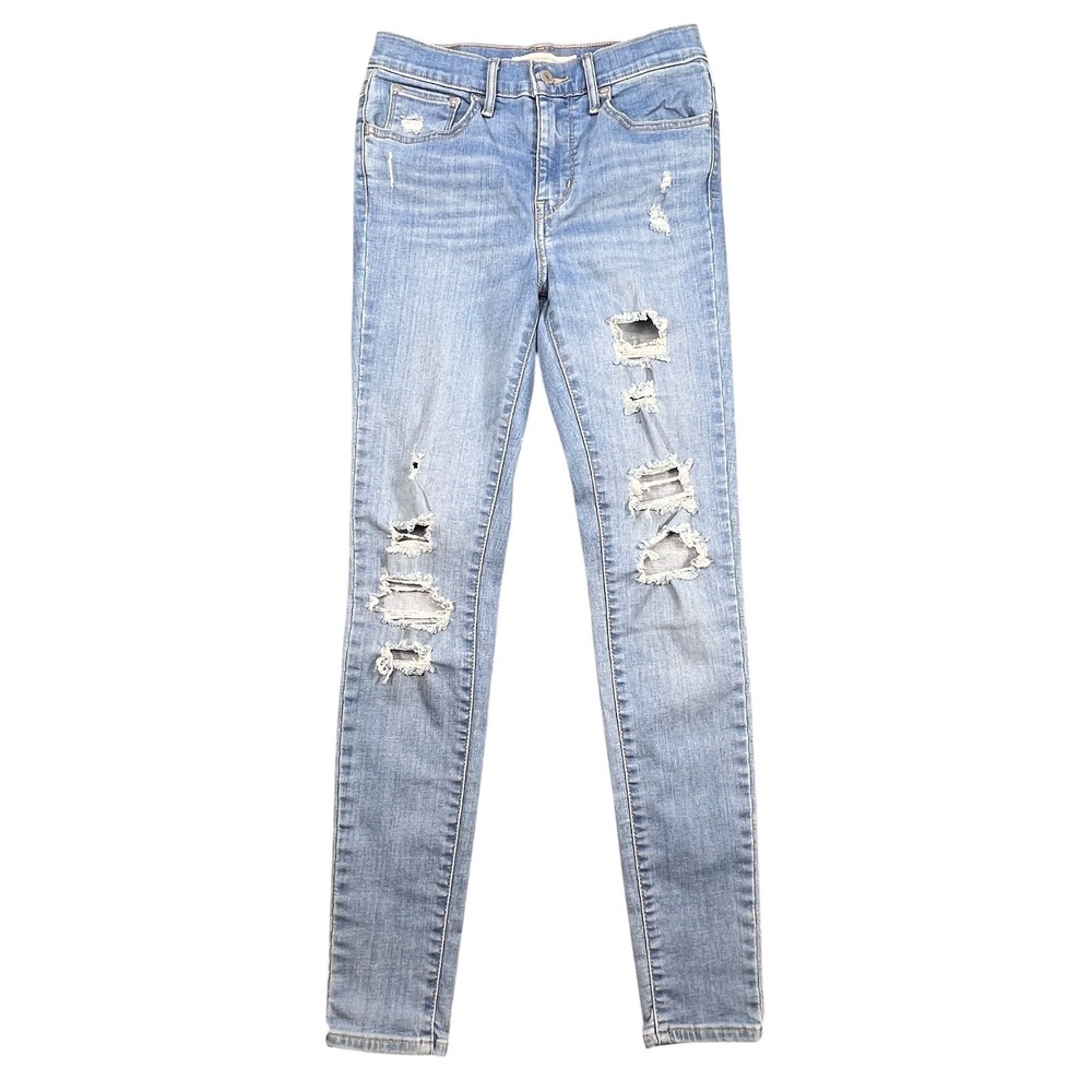 Levi's Blue Jeans 720 High Rise Super Skinny Distressed Ripped Women 27